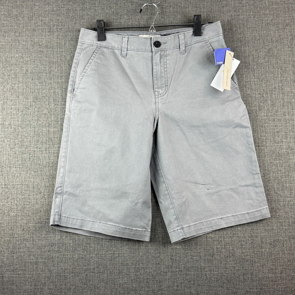 Calvin Klein Jeans Shorts Mens 18 Gray Chino Stretch‎ Casual Summer Lightweight